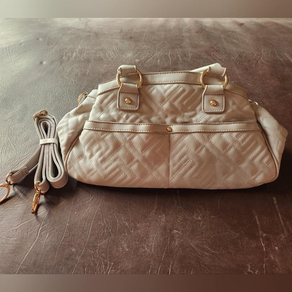 Light Gray Shoulder Bag with 3 Compartment